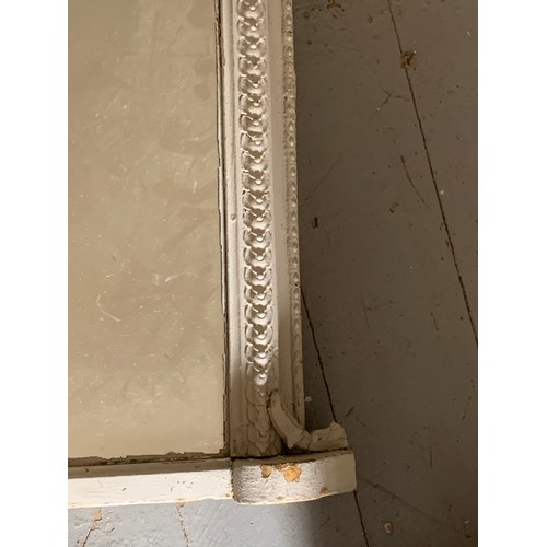 78 - Vintage Painted Over mantle Mirror With Traces Of Original Gilt Coming Through  108 x 82 cms