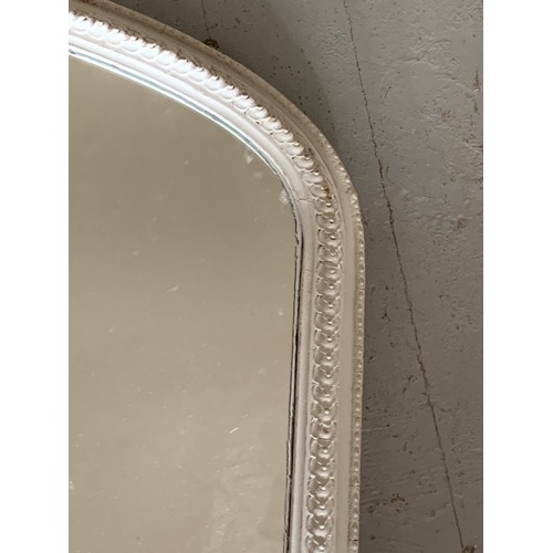 78 - Vintage Painted Over mantle Mirror With Traces Of Original Gilt Coming Through  108 x 82 cms