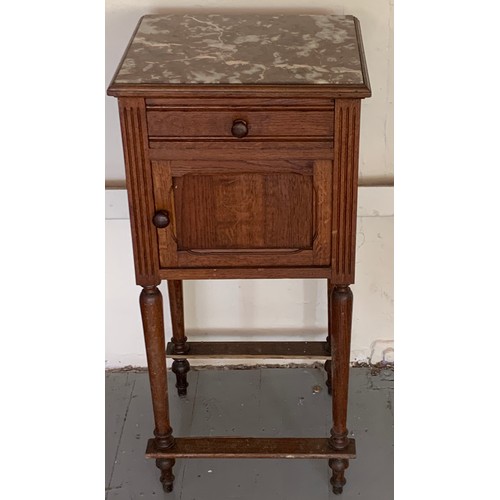 80 - Vintage French Marble Top Pot Cupboard a/f