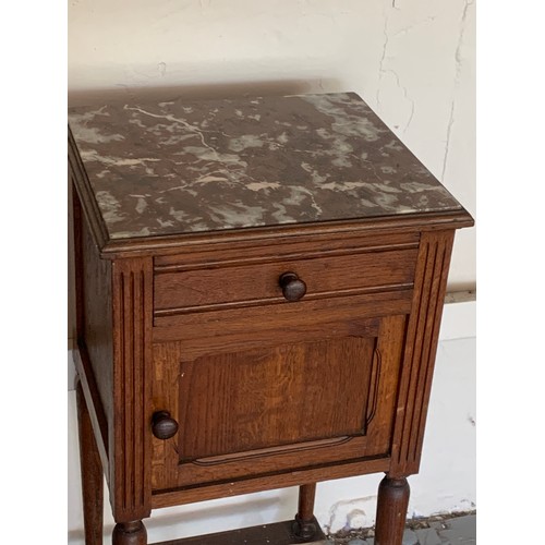 80 - Vintage French Marble Top Pot Cupboard a/f