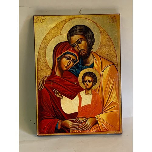 286 - Religious Icon On Board  39 x 28 cms