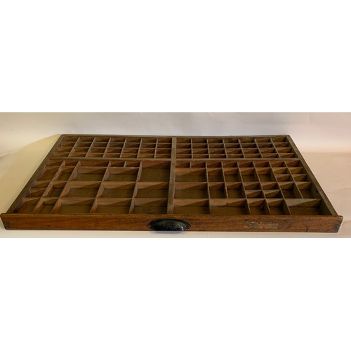 298 - Vintage Wood Letterpress Tray 86 X56 cms