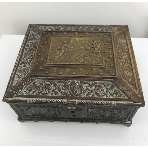 207 - Antique Bronze Medievil Style Casket
18 x 16 x 7 cms