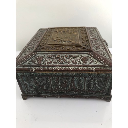 207 - Antique Bronze Medievil Style Casket
18 x 16 x 7 cms