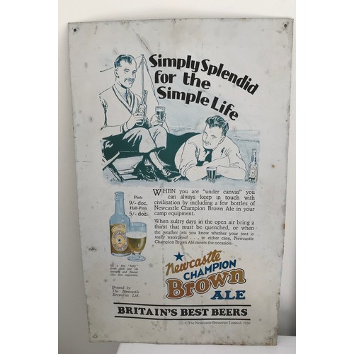 210 - Vintage Newcastle Champion Brown Ale Tin Sign 
61 x 38 cms