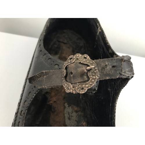 242 - Rare Single 19thC Victorian Shoe Having Original Buckles.
27 cms long