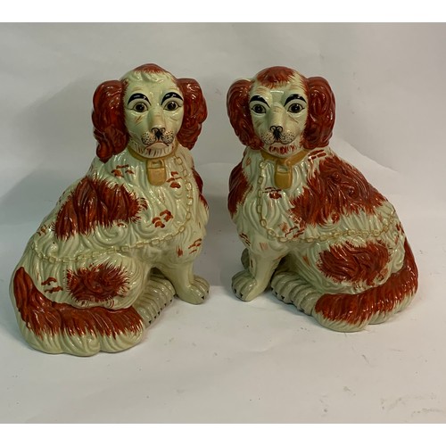 356 - Extra Large Pair Of Staffordshire Dogs. 34 cms High