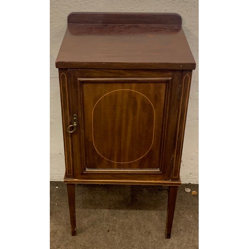 318 - Vintage Bedside Unit With Inlay 42 x 36 x 81 cms