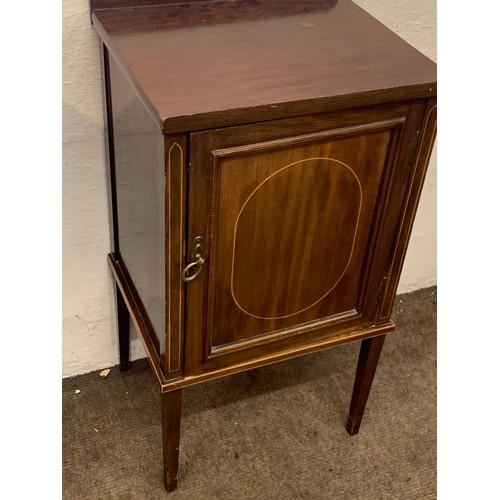 318 - Vintage Bedside Unit With Inlay 42 x 36 x 81 cms