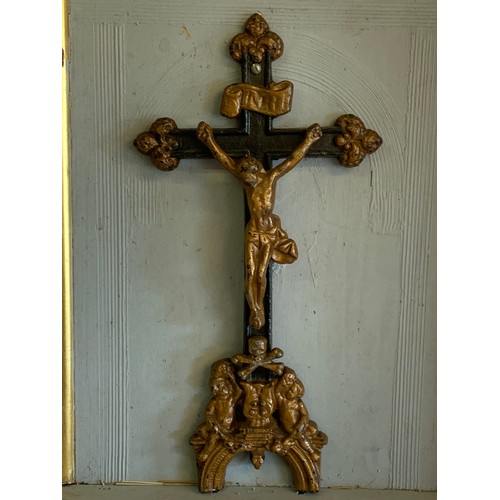 322 - Framed Metal Religious Cross  58 x 48 cms