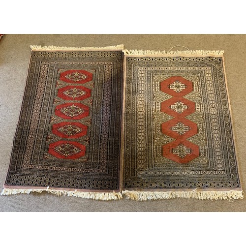 330 - Two Decorative Ground Rugs With Central Pattern, 128 x 77 cms  (2)