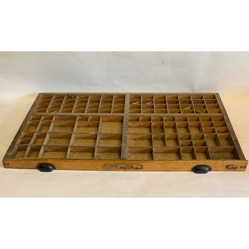 394 - Vintage Wood Letterpress Printers Tray 86 x 56 cms