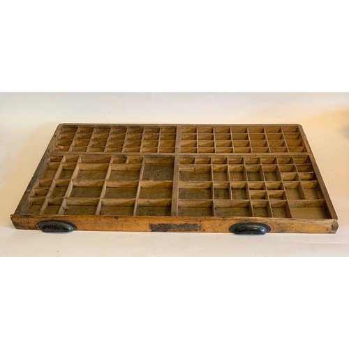 395 - Vintage Wood Letterpress Printers Tray 86 x 56 cms