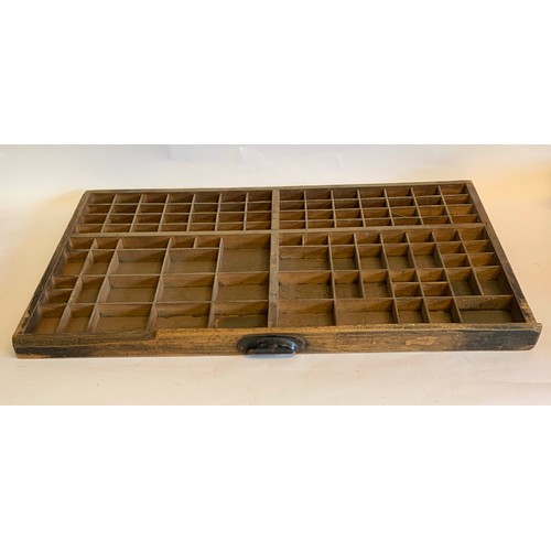 397 - Vintage Wood Letterpress Printers Tray 86 x 56 cms