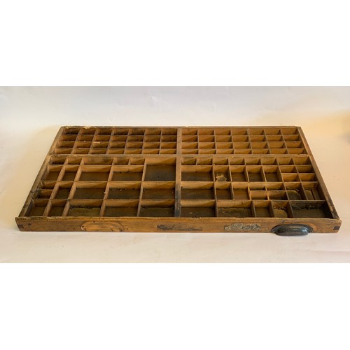 398 - Vintage Wood Letterpress Printers Tray 86 x 56 cms