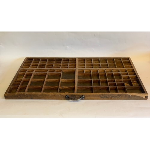 399 - Vintage Wood Letterpress Printers Tray 86 x 56 cms