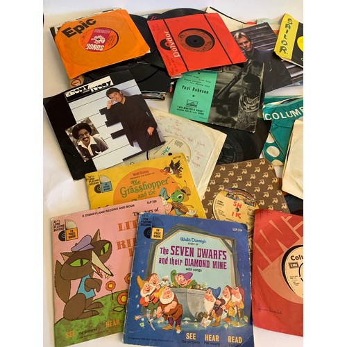 412 - Quantity Of Single Vinyl Records To Include Roxy Music , Walt Disney Reading Book Records , The Poli... 