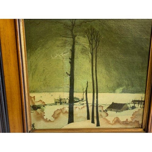 430 - Framed Oil On Canvas Permeke 1886 - 1952 Plaque Attached. 39 x 39 cms