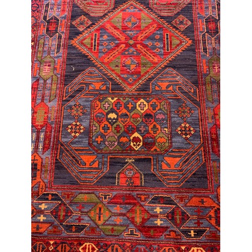 433 - Decorative Ground Rug With Decorative Border And Panels. 213 x 132 cms