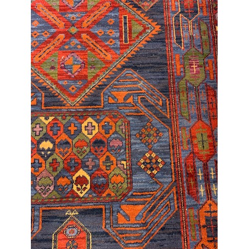 433 - Decorative Ground Rug With Decorative Border And Panels. 213 x 132 cms