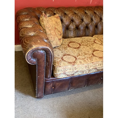 453 - Chesterfield Sofa With Upholstered Seats. 188 x 93 x 73 cms High