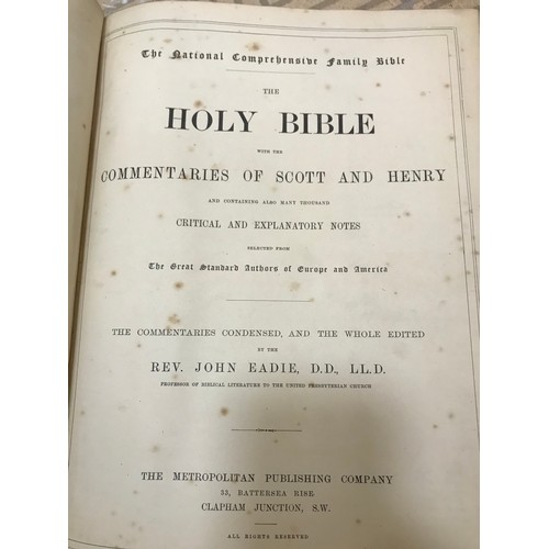 212 - Leather Clad Antique Family Bible