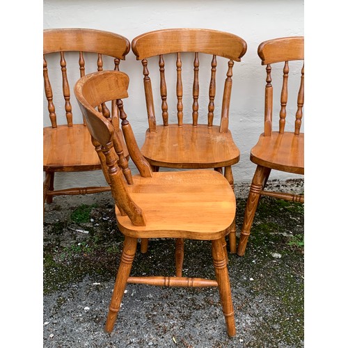 4 - Four Vintage Farmhouse Chairs. (4)