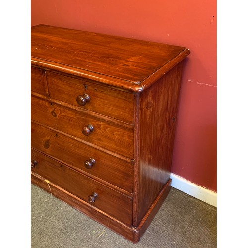 20 - Vintage Pine Two Over Three Chest Of Drawers Sat On Plinth. 100 x 49 x 93 cms