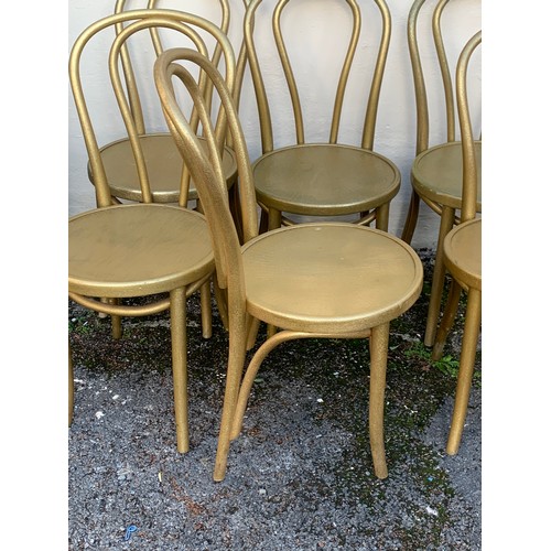 23 - Six Gold Colour Vintage Café Chairs. (6)