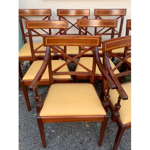 26 - Eight Antique Reproduction Mahogany  Chairs To Include Two Carvers. (8)