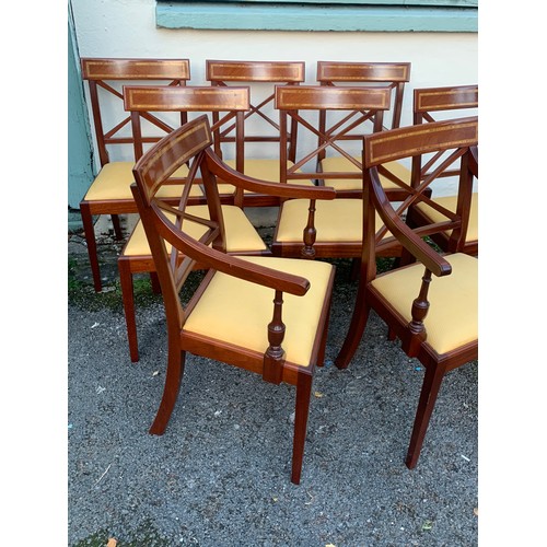 26 - Eight Antique Reproduction Mahogany  Chairs To Include Two Carvers. (8)