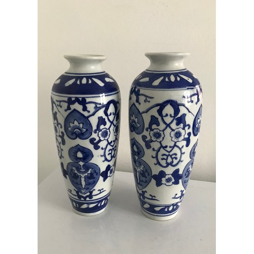 148 - Pair Of Blue And White Vases
25 cms h