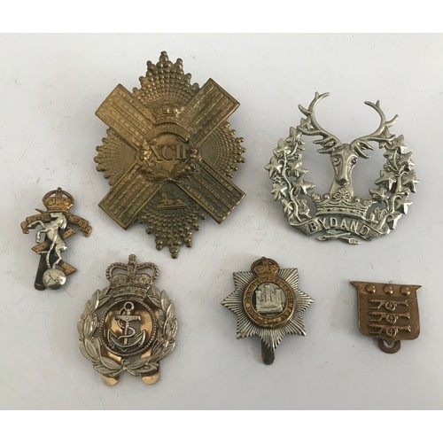 159 - Set Of 6 Military Cap Badges To Include Large Scottish XC11 Highlanders Badge, Gordon Highlanders , ... 