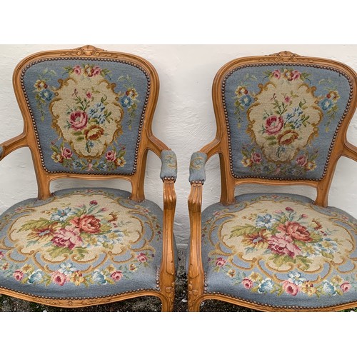 39 - Two Upholstered Louis Style Arm Chairs