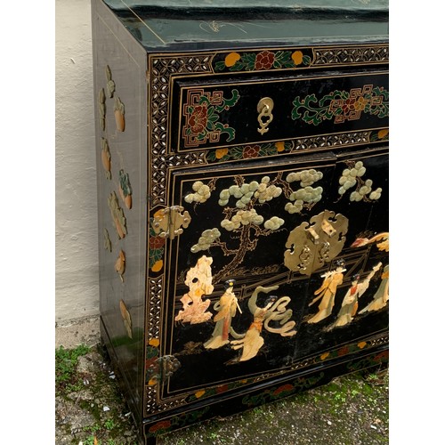 41 - Chinese Lacquered Cupboard 77 x 39 x 102 cms