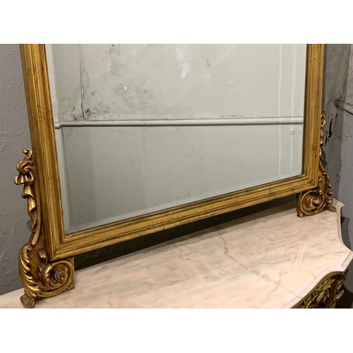 48 - Gilt Rococo Console And Mirror . Mirror Measures 132 x 98 cms Console Table Measures. 110 x 36 x 85 ... 