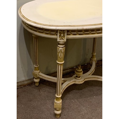 51 - Painted French Oval Table. 90 x 58 x 72 cms