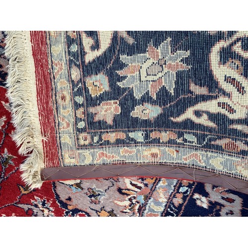 96 - Large Ground Rug With Central Pattern And Decorative Border 356 x 254 Cms