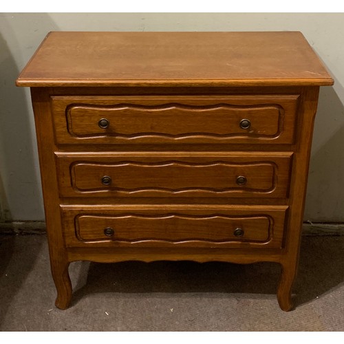 60 - French Louis Style Three Drawer Chest. 80 x 40 x 79 cms