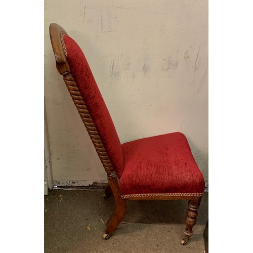 64 - Vintage High Back Chair With Barley Twist .