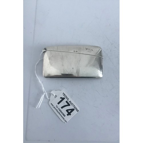 174 - Antique Hallmarked Silver Card Case, Birmingham 1919
8.5 x 5 cms