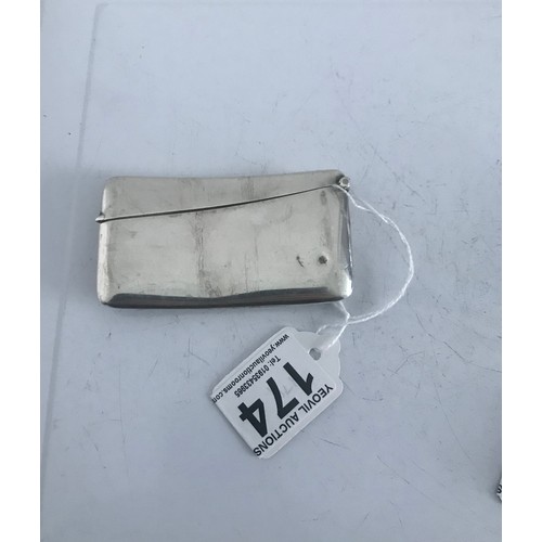 174 - Antique Hallmarked Silver Card Case, Birmingham 1919
8.5 x 5 cms