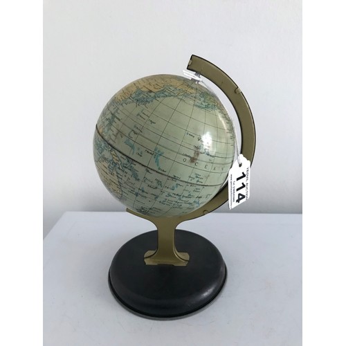 114 - Vintage Chad Valley Metal Educational Tin Toy Globe 1930-1950
21 cms h