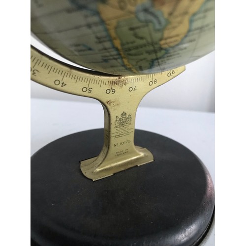 114 - Vintage Chad Valley Metal Educational Tin Toy Globe 1930-1950
21 cms h