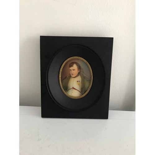 116 - Vintage Hand Painted Framed Miniature Of NAPOLEON 
14 x 16 cms