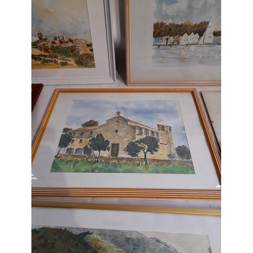 51 - 11 x framed pictures mainly water colour