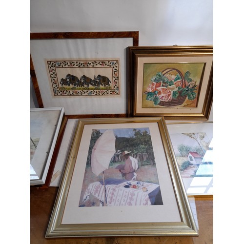 51 - 11 x framed pictures mainly water colour