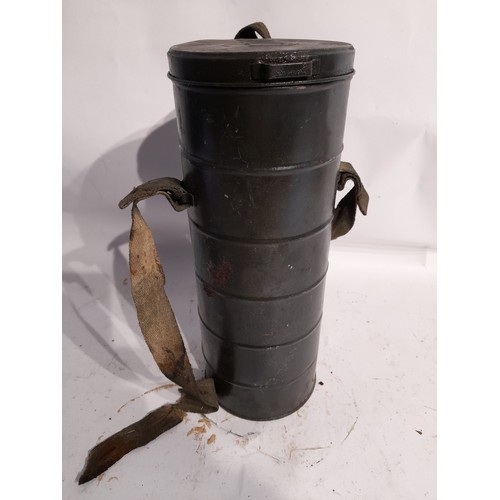 64 - WW2 Gas Mask in Container 32cm tall