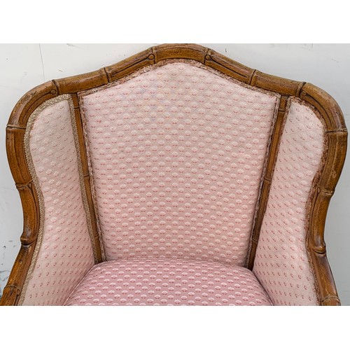 79 - Upholstered Bamboo Armchair