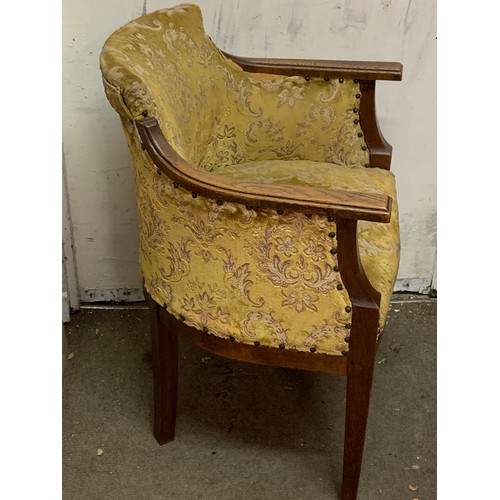 80 - Vintage French Upholstered Tub Chair.